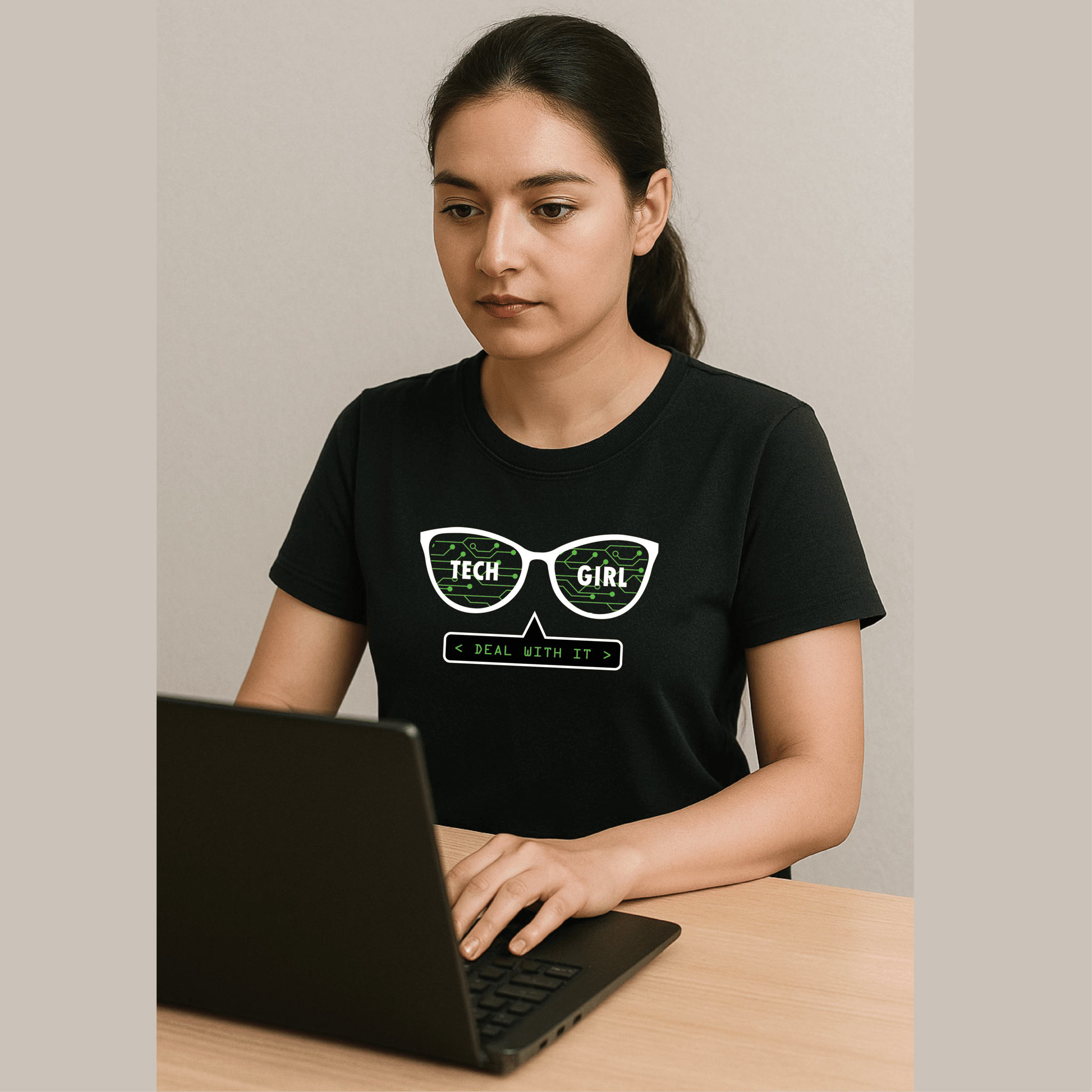 Tech Girl. Deal With It. T-Shirt